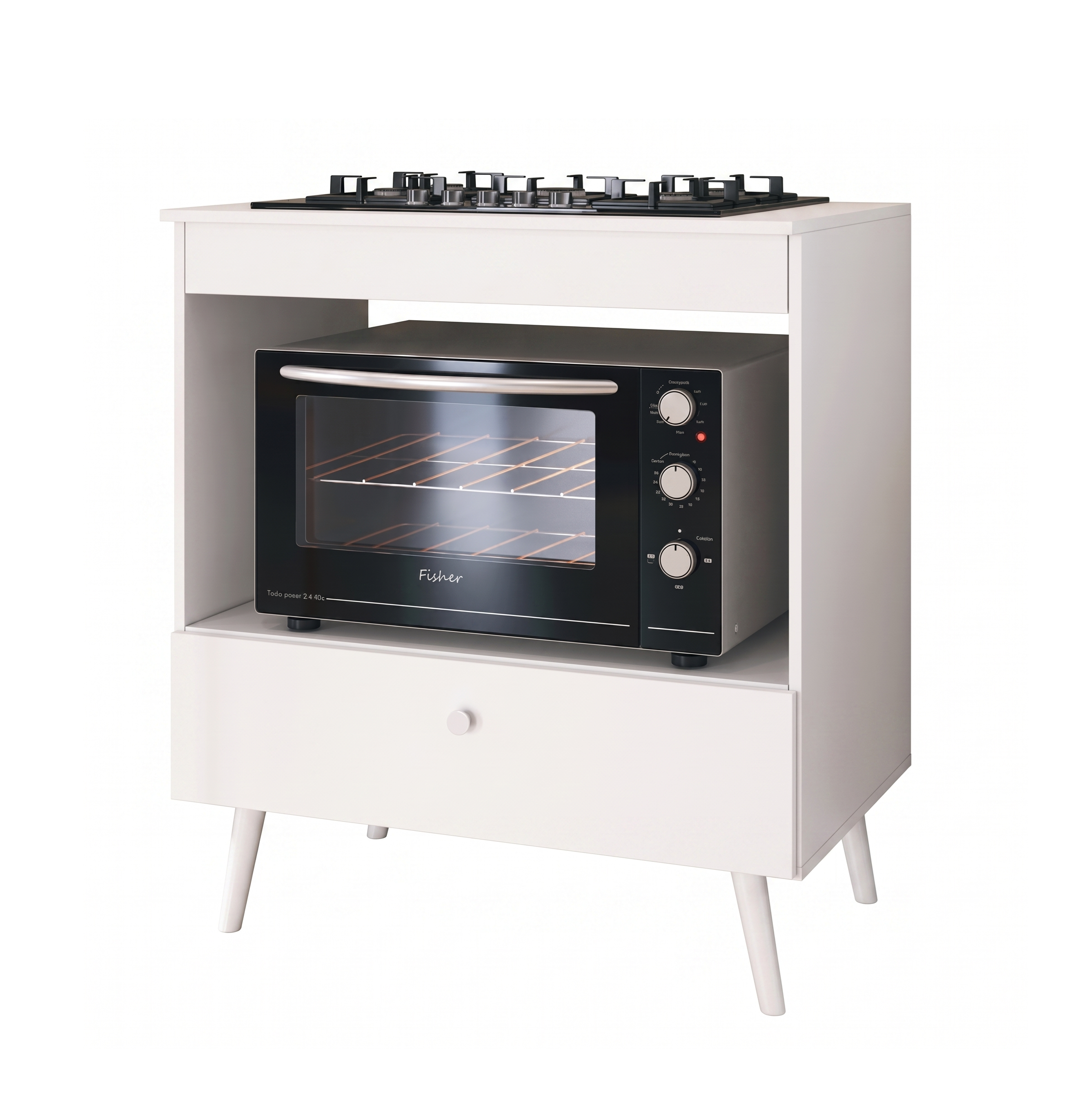 Balcão Cooktop — cor branco
