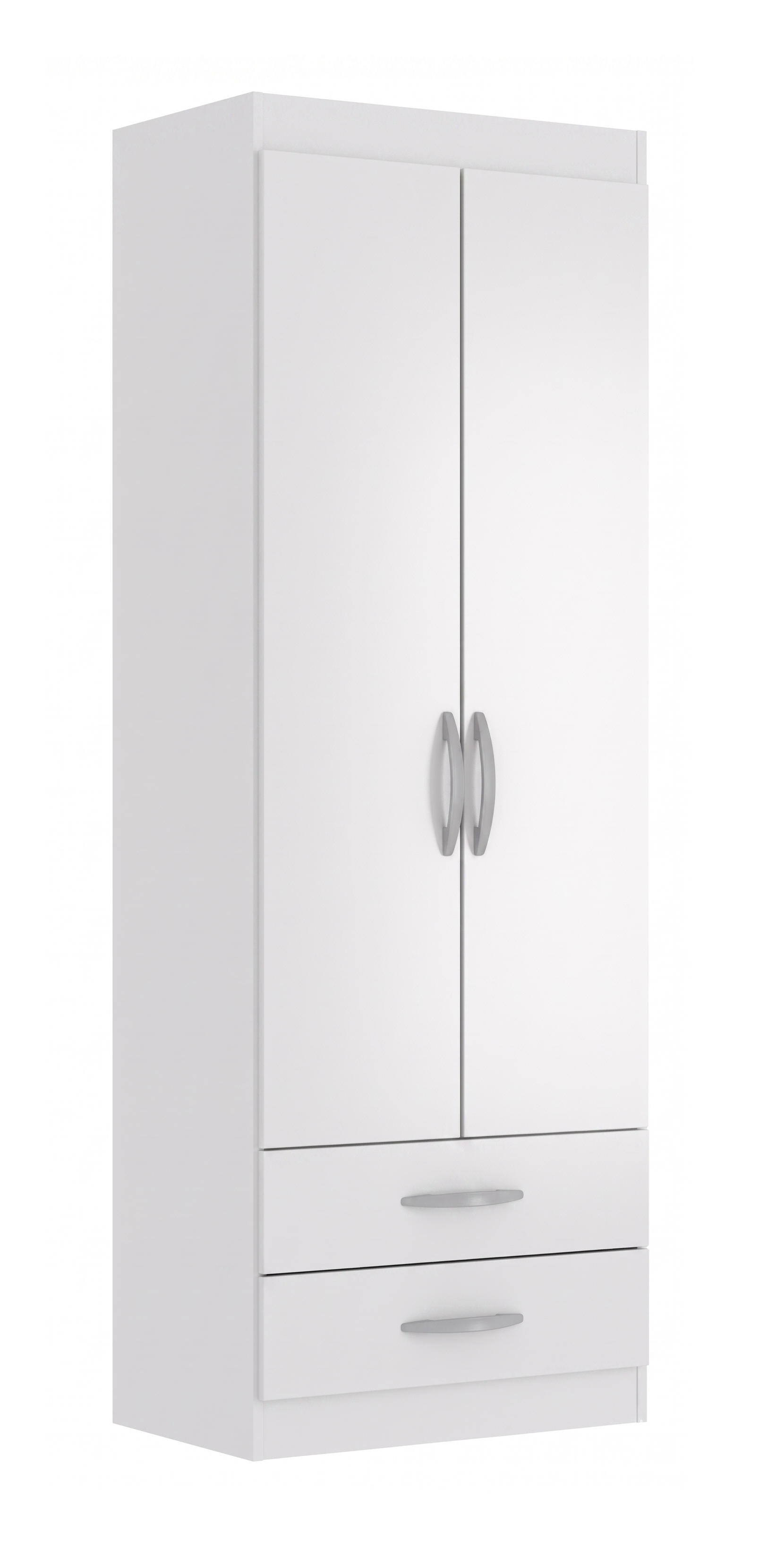 Roupeiro 2 Portas 2 Gavetas — cor branco